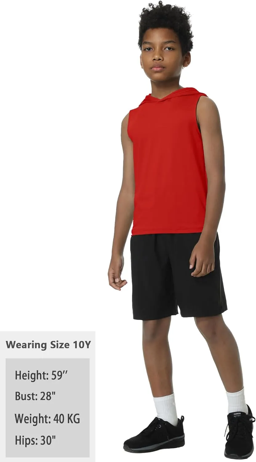 EXARUS Boys Athletic Shirts Short Sleeve Quick Dry Workout Tee Active Performance T-Shirts for Kids 6-16Y