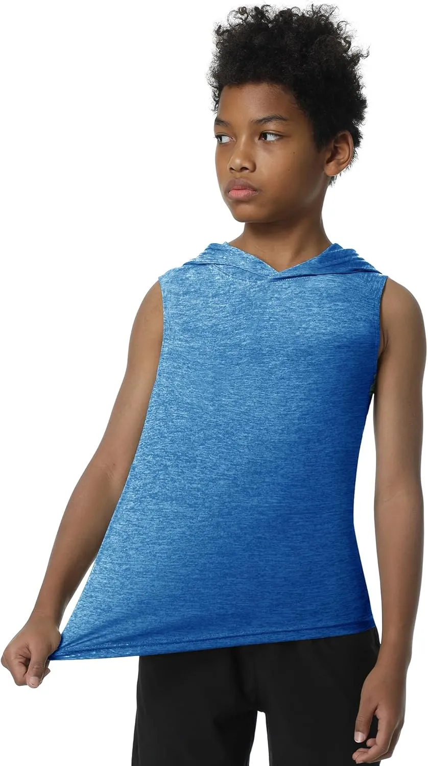 EXARUS Boys Athletic Shirts Short Sleeve Quick Dry Workout Tee Active Performance T-Shirts for Kids 6-16Y