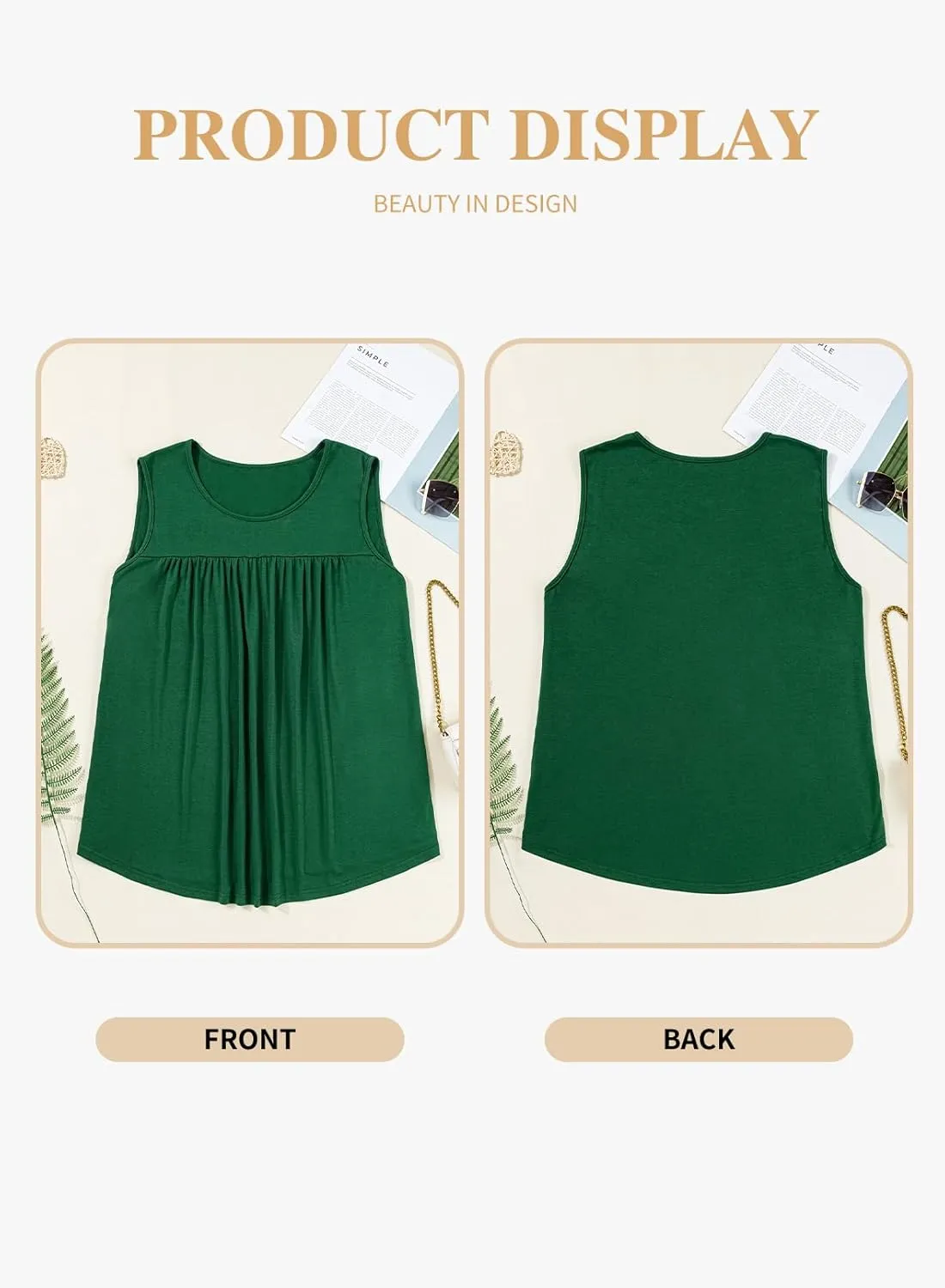 Eytino Plus Size Tank Tops for Women Sleeveless Crew Neck Summer Casual Loose Tee Shirts(1X-5X)