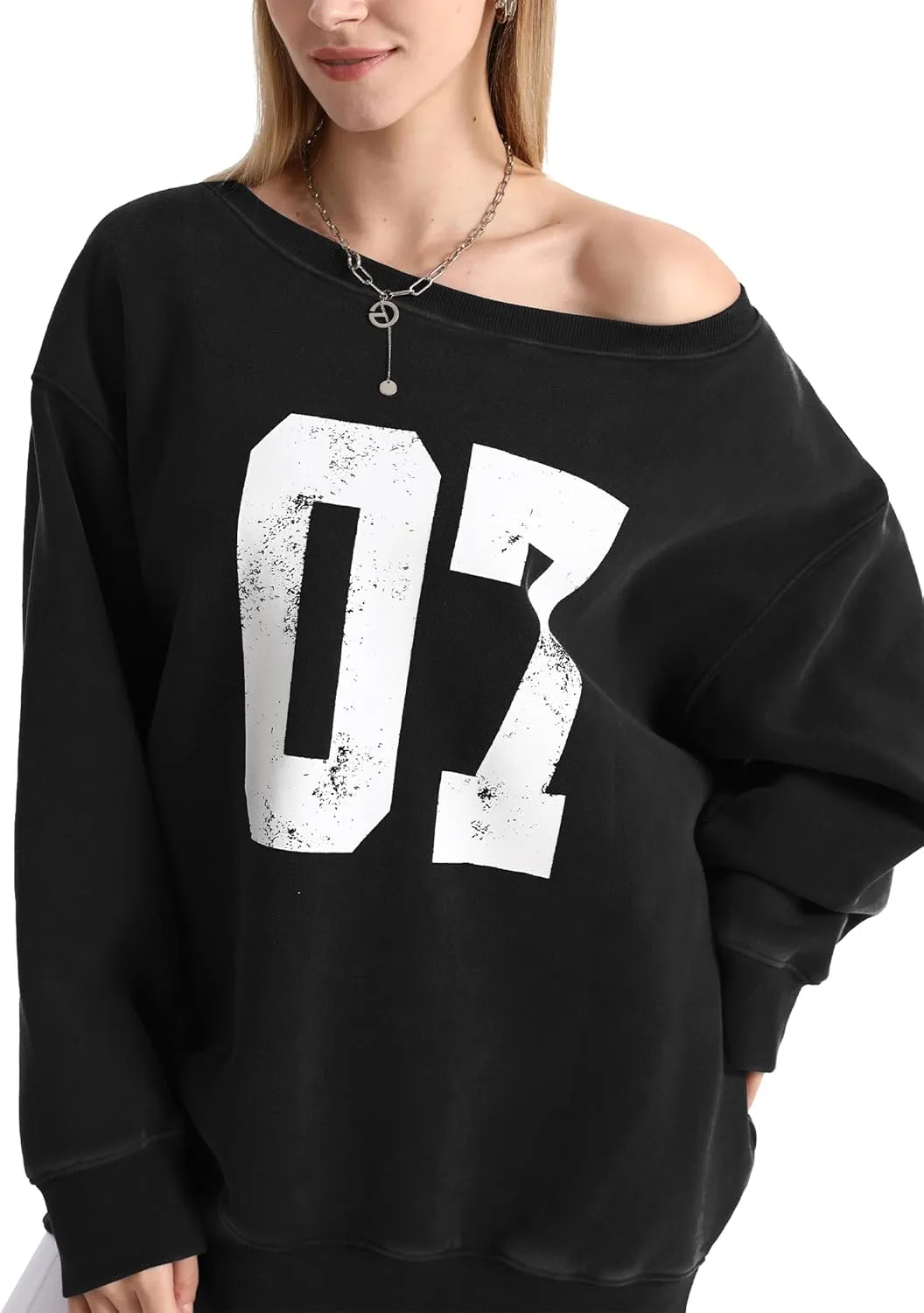 FAIABLE Womens Off-Shoulder Hoodie Heavyweight Hoodies Graphic Vintage Acid Wash Hoodie Fleece Hoodies for Women