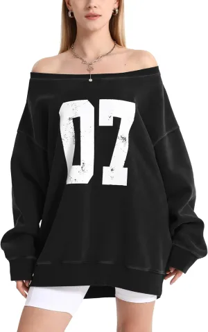 FAIABLE Womens Off-Shoulder Hoodie Heavyweight Hoodies Graphic Vintage Acid Wash Hoodie Fleece Hoodies for Women