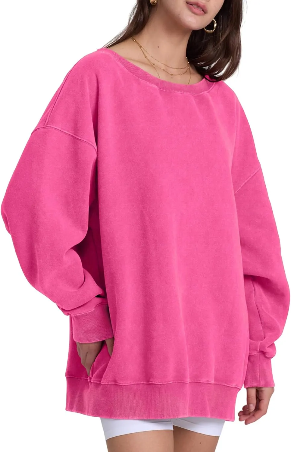 FAIABLE Womens Off-Shoulder Hoodie Heavyweight Hoodies Vintage Acid Wash Hoodie Fleece Hoodies for Women
