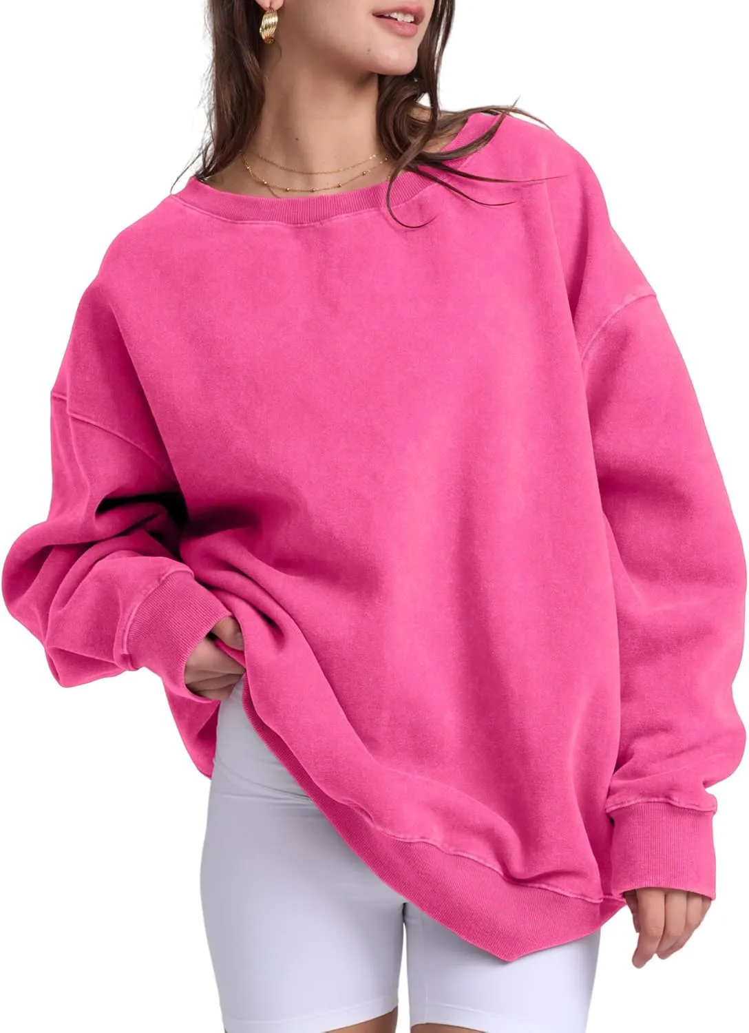 FAIABLE Womens Off-Shoulder Hoodie Heavyweight Hoodies Vintage Acid Wash Hoodie Fleece Hoodies for Women