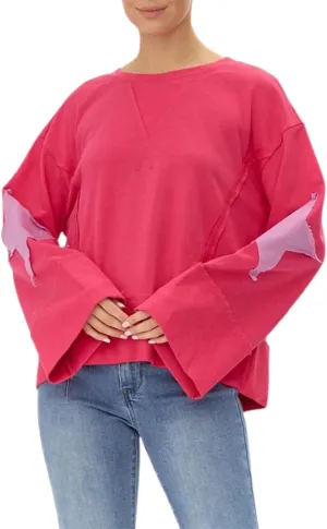 Faretumiya Womens Star Graphic Sweatshirt Oversized Pullover Shirt Long Sleeve Crewneck Drop Shoulder Y2k Fashion Sweatshirt