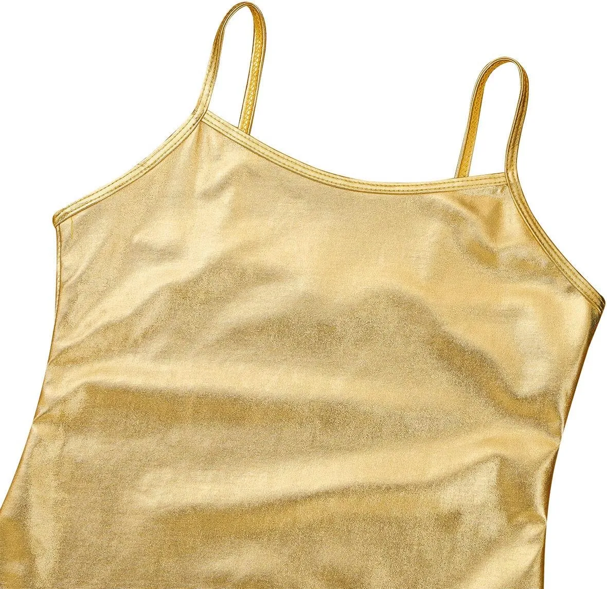 FEESHOW Little/Big Girls Shiny Metallic Camisole Tank Tops Party Fancy Vest Top Tee Shirts Sports Dance Costume