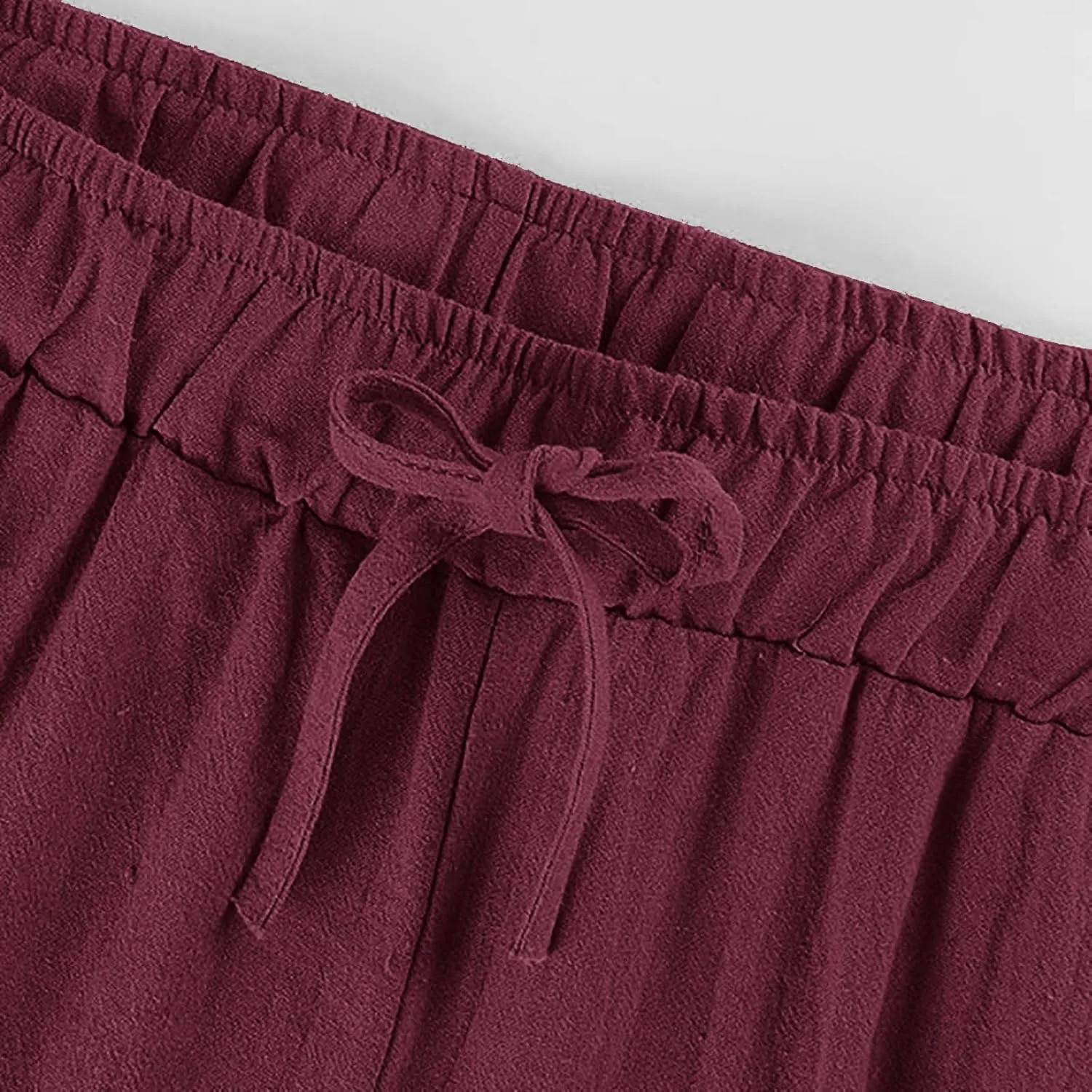 Flowy Pants for Women Summer Trendy High Waisted Straight Leg Pant Solid Casual Loose Trousers with Pockets