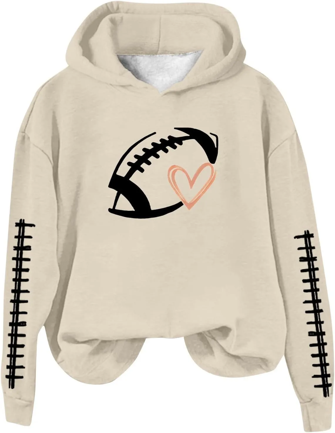 Football Sweatshirts for Women Game Day Hoodie Graphic Print Sweatshirt Fashion Fall Sports Long Sleeve Pullover Tops