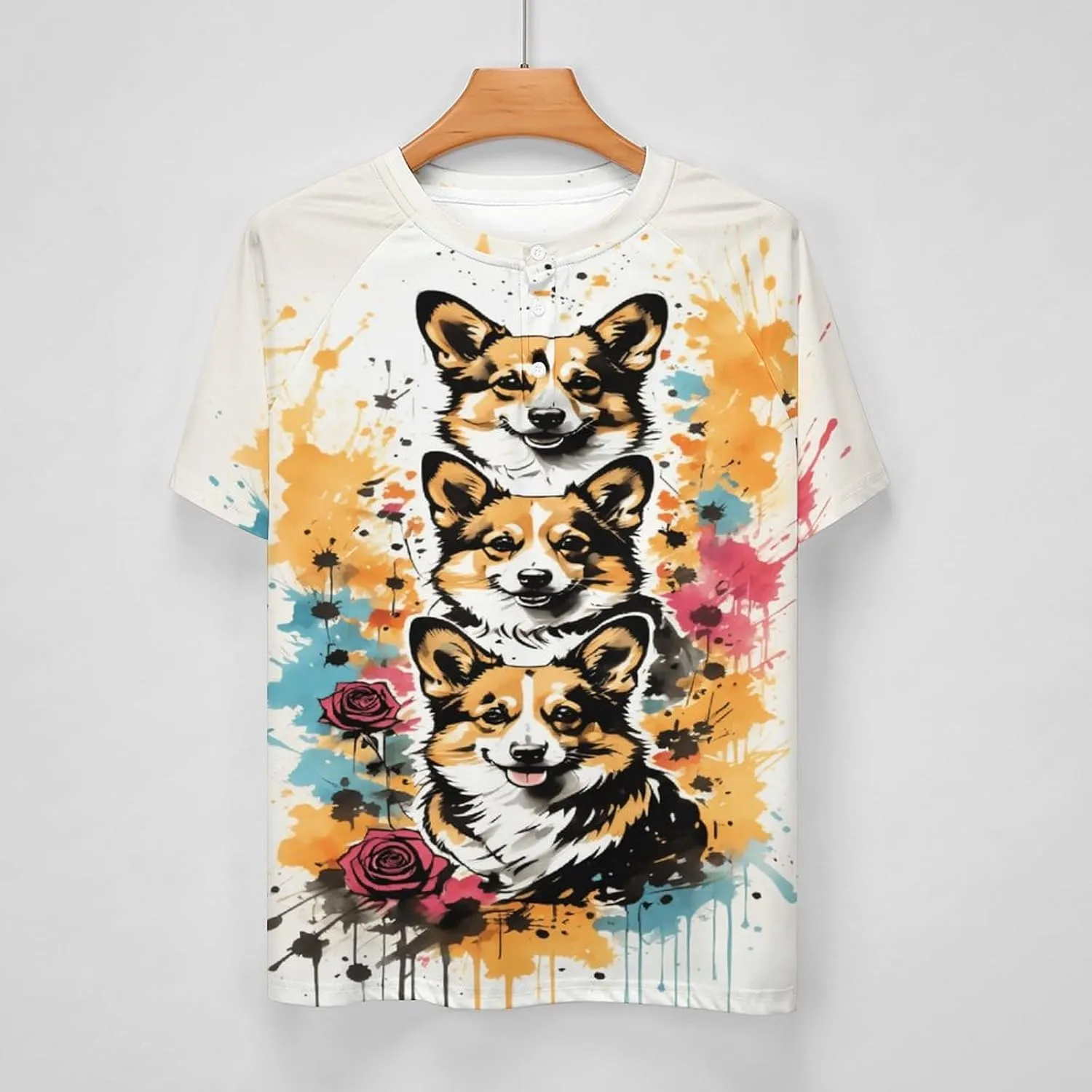 for Men Short Sleeve Shirts Bird Pattern V Neck Shirt Tshirt Casual Tops Pullover Quick Dry with Designs