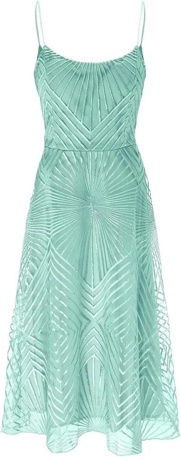Formal Flowy Cocktail Dresses for Women Trendy Off The Shoulder Elegant Plus Size Sexy Sleeveless A Line Midi Dress
