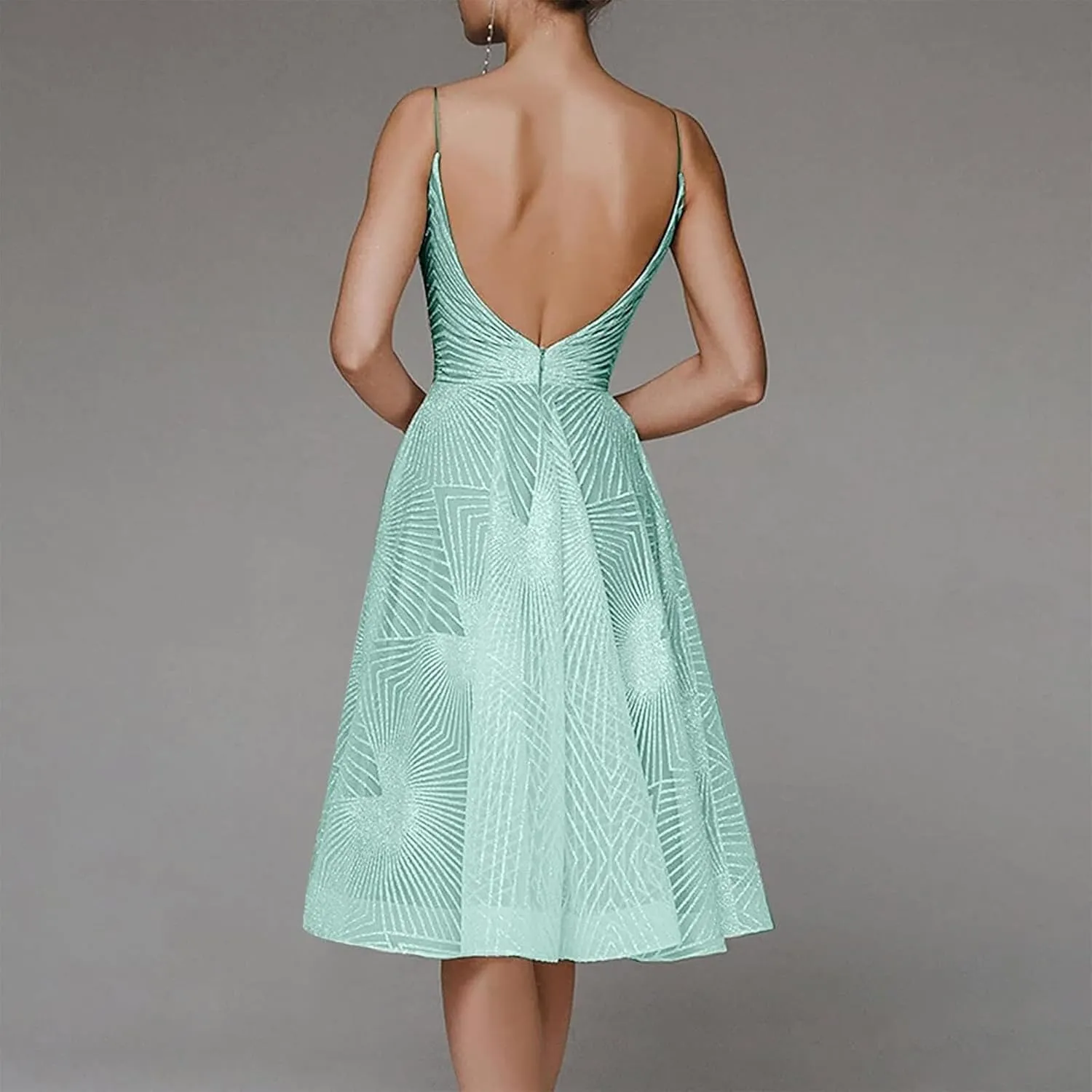 Formal Flowy Cocktail Dresses for Women Trendy Off The Shoulder Elegant Plus Size Sexy Sleeveless A Line Midi Dress