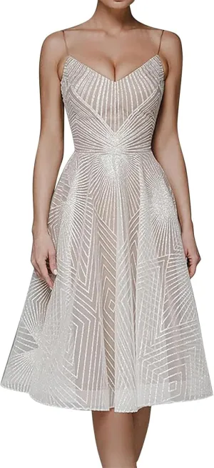 Formal Flowy Cocktail Dresses for Women Trendy Off The Shoulder Elegant Plus Size Sexy Sleeveless A Line Midi Dress