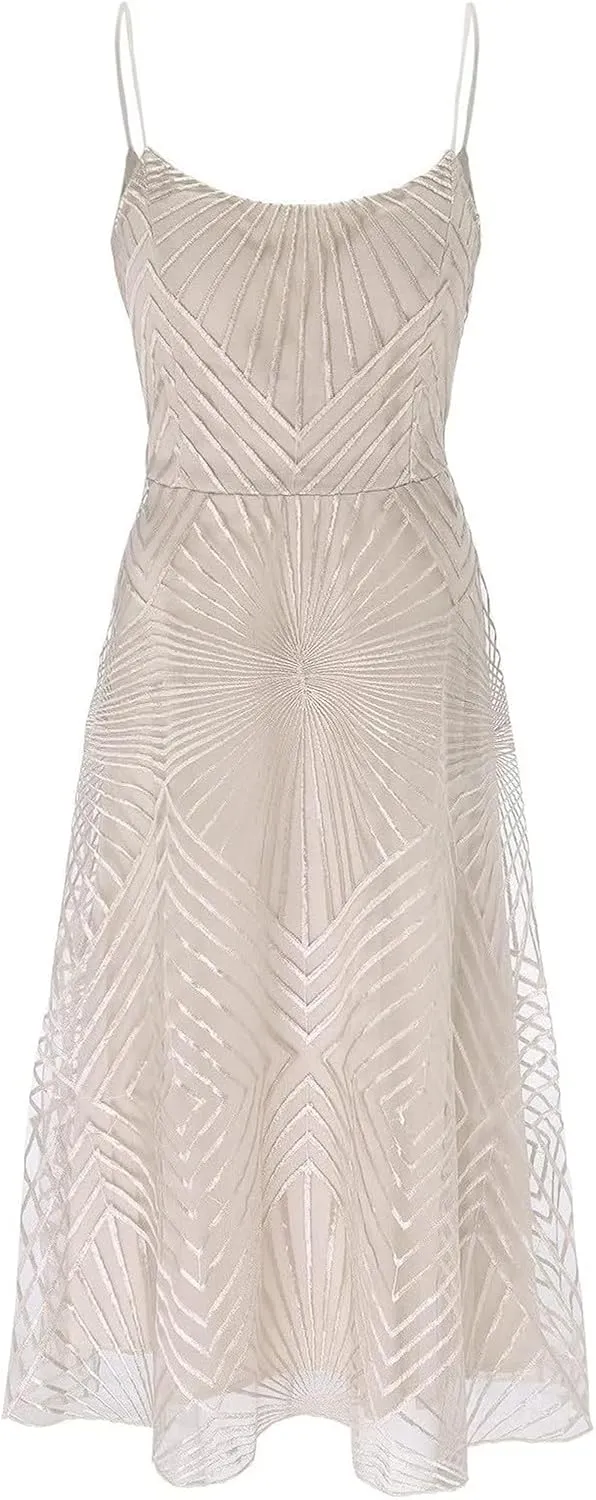Formal Flowy Cocktail Dresses for Women Trendy Off The Shoulder Elegant Plus Size Sexy Sleeveless A Line Midi Dress