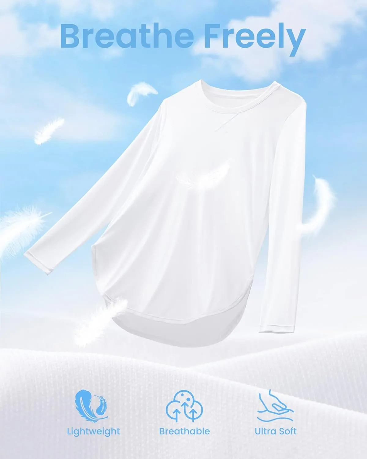 G4Free Women's UPF 50  UV Shirts Long Sleeve Workout Sun Shirt Outdoor Gym Hiking Tops Quick Dry Lightweight