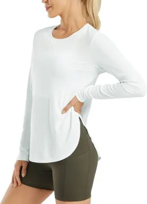 G4Free Women's UPF 50  UV Shirts Long Sleeve Workout Sun Shirt Outdoor Gym Hiking Tops Quick Dry Lightweight
