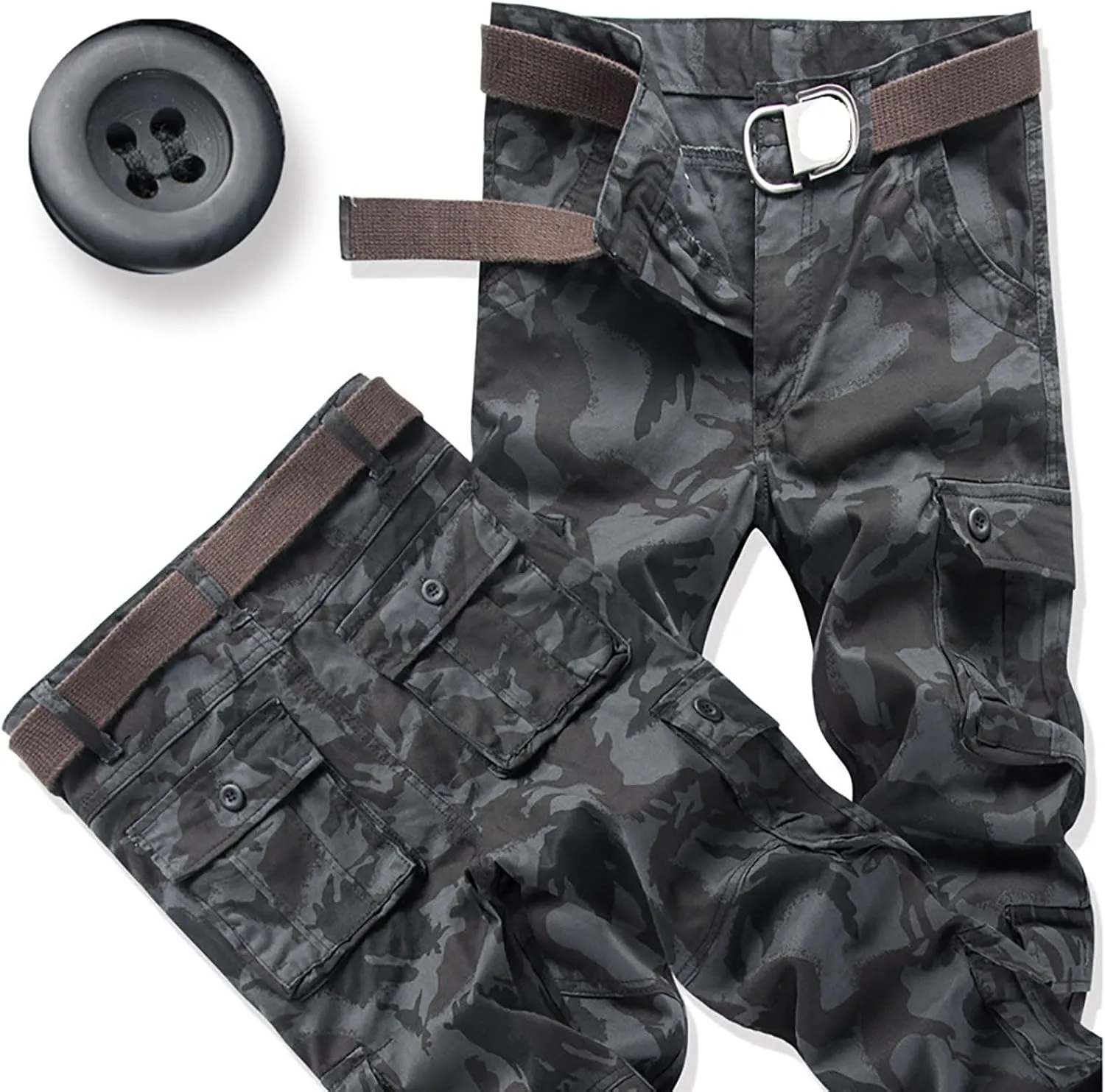 Gear Men's Hiking Tactical Sweatpants Waist Denim Long Pants Men's Casual Cargo Pants Sweatpants for Men Men's Camo