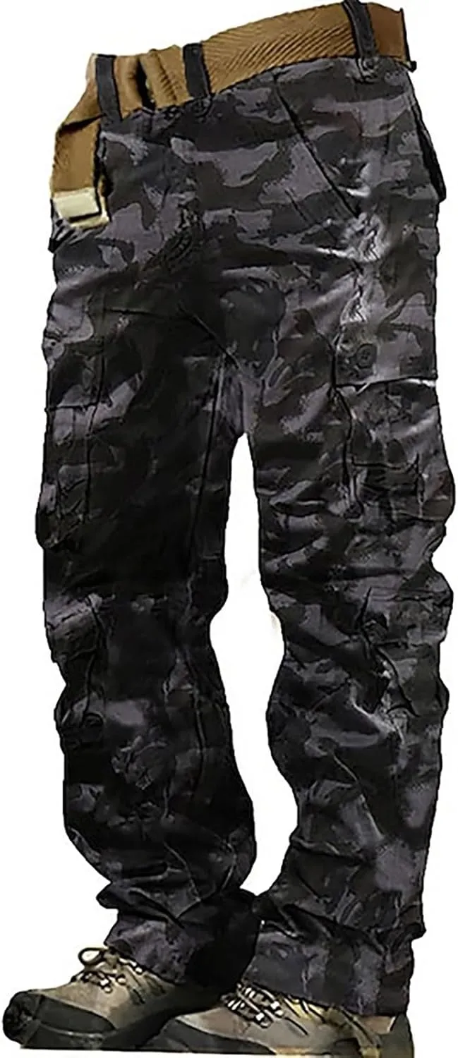 Gear Men's Hiking Tactical Sweatpants Waist Denim Long Pants Men's Casual Cargo Pants Sweatpants for Men Men's Camo