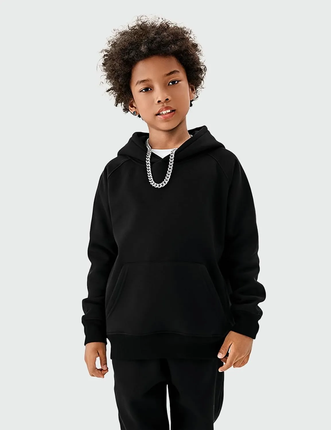 Gihuo Unisex Boys Girls Winter Sherpa Lined Hoodie Kid's Fleece Pullover Hooded Sweatshirt