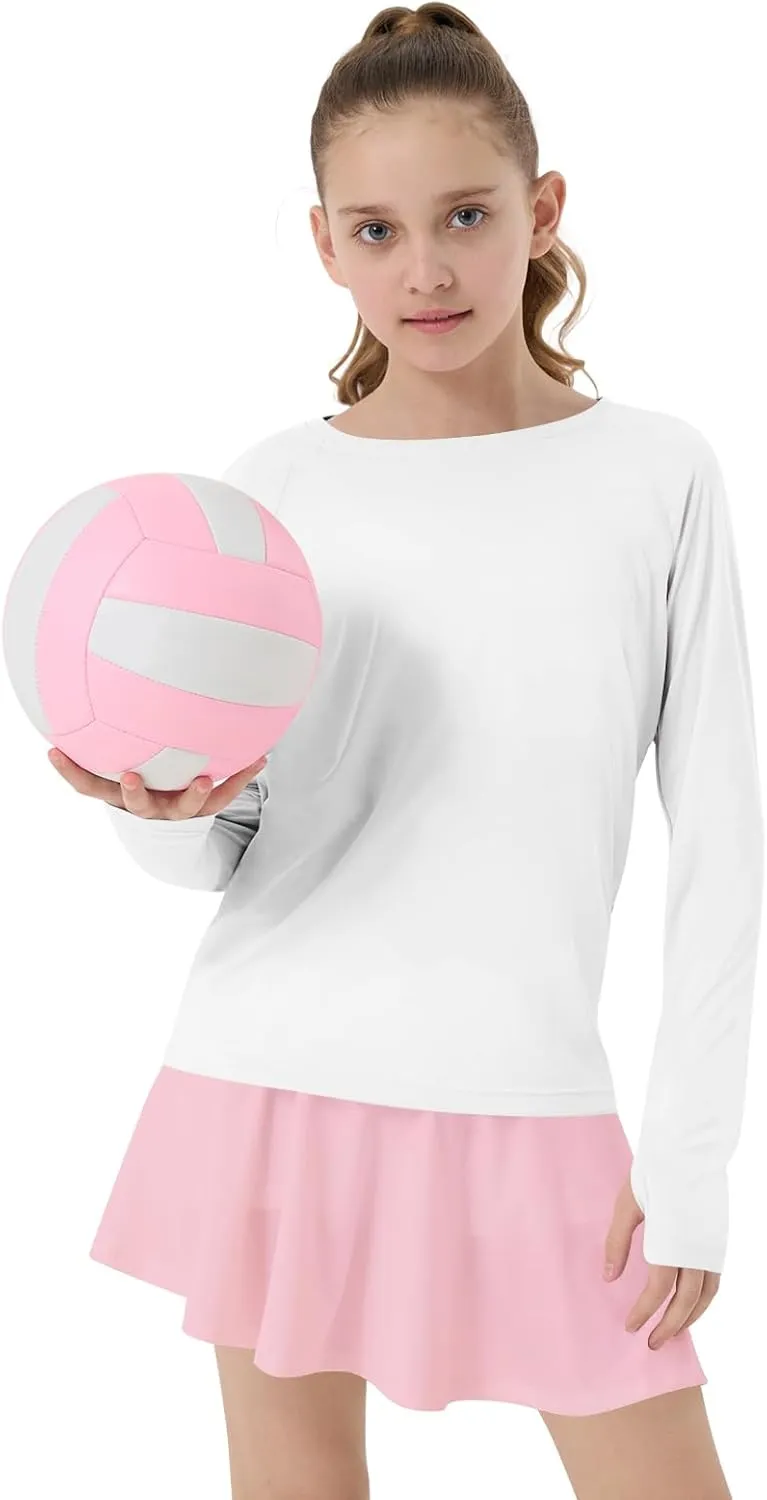Girl's Rash Guard Swim Shirts Sun Shirt UV Protection Long Sleeve Tops Quick Dry Lightweight UPF 50 