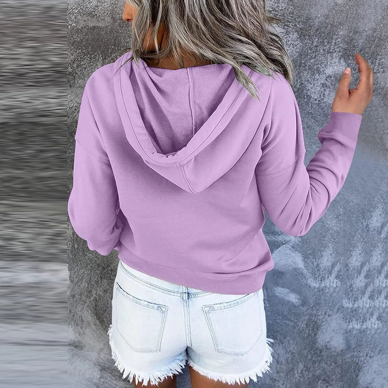 GOFULY Button Down Shirts For Women Fall Loose Oversized Hoodie Long Sleeve Drawstring Pockets Clothes Winter Solid Outfits