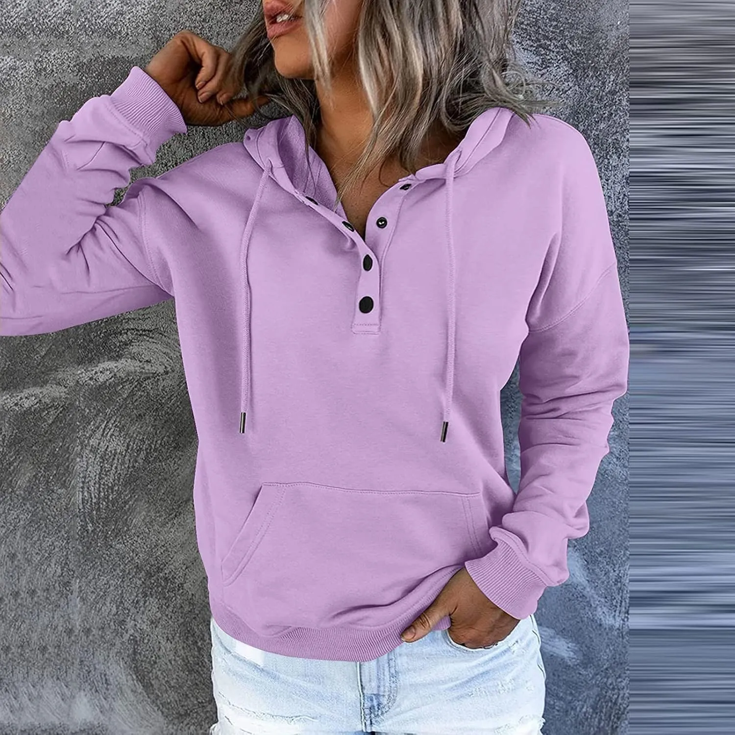 GOFULY Button Down Shirts For Women Fall Loose Oversized Hoodie Long Sleeve Drawstring Pockets Clothes Winter Solid Outfits