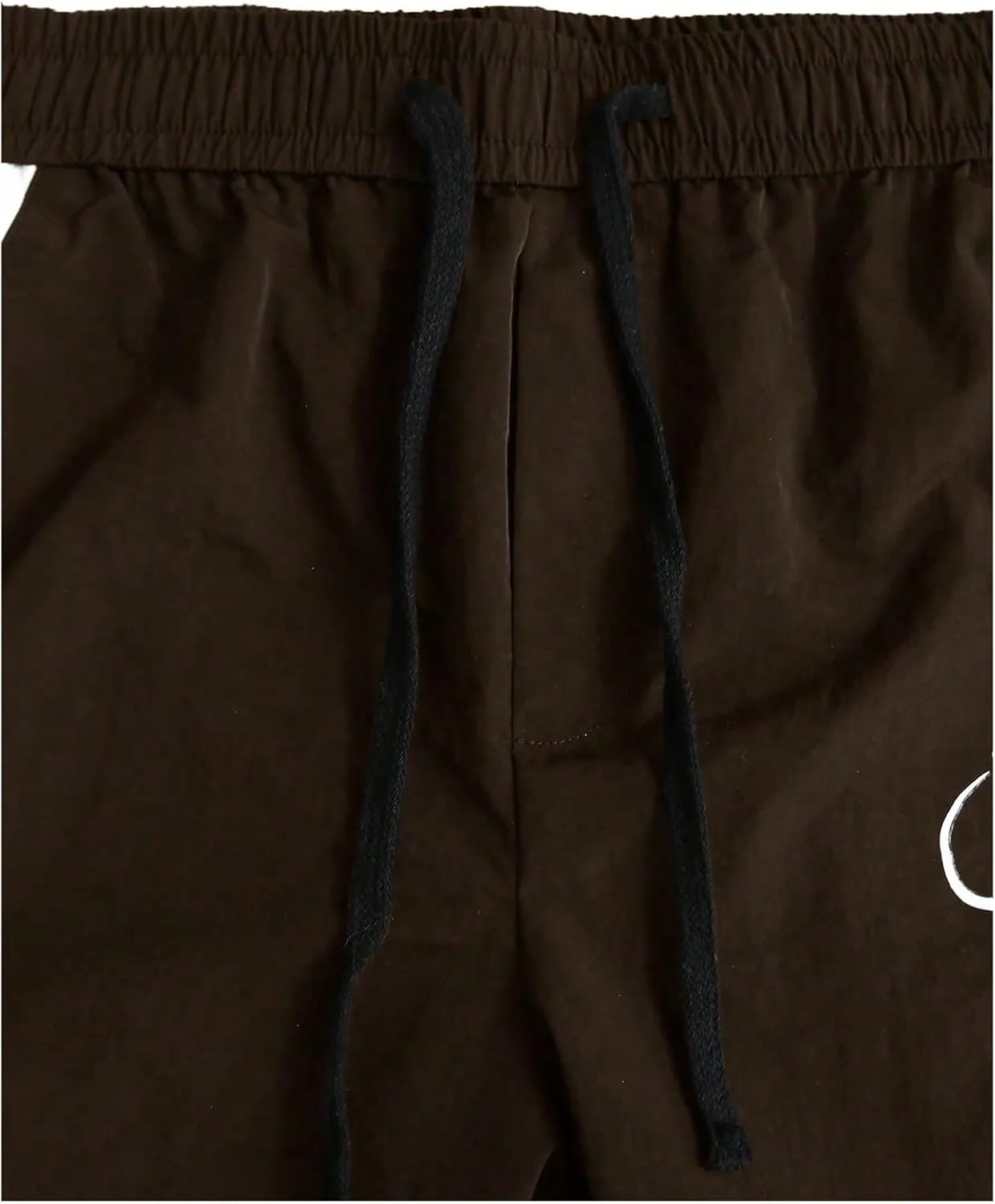 GORGLITTER Men's Drawstring Waist Cargo Pants Letter Print Wide Leg Y2k Pants