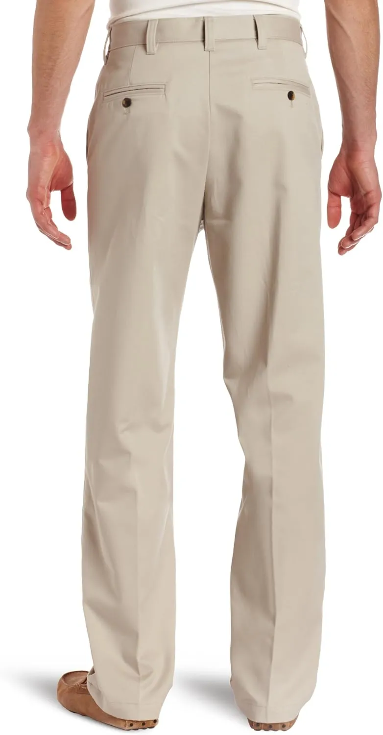 Haggar Men's Cool 18 Hidden Expandable Waist Pleat Front Pant-Regular and Big & Tall Sizes
