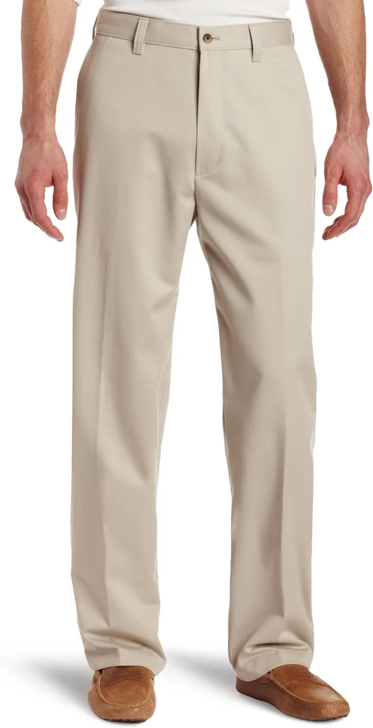 Haggar Men's Cool 18 Hidden Expandable Waist Pleat Front Pant-Regular and Big & Tall Sizes