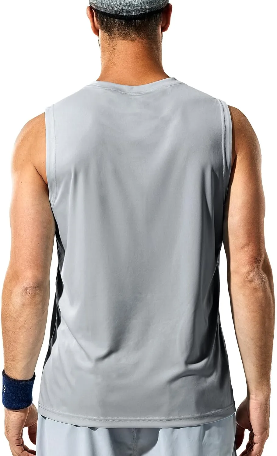 Haimont Men's Workout Tank Top Dry Fit UPF 50 Sleeveless Muscle Tee Shirts for Swim, Running, Hiking, Beach