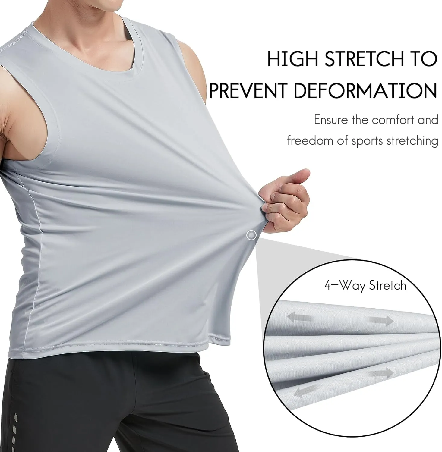 Haimont Men's Workout Tank Top Dry Fit UPF 50 Sleeveless Muscle Tee Shirts for Swim, Running, Hiking, Beach