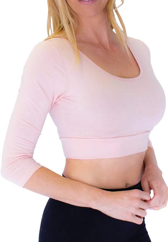 HALFTEE 3/4 Sleeve Layering Tee | Demi Cami for Women & Teens | Cute Crop Top | XS-6X