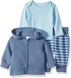 Hanes Baby Ultimate Baby Flexy Fleece Jogger with Long Sleeve Crew and Fleece Hoodie