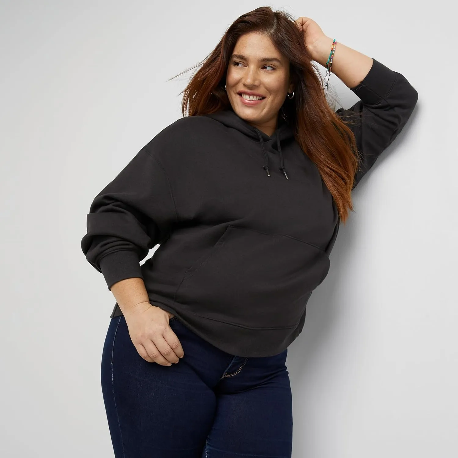 Hanes Women's Originals Pullover Hoodie, Midweight Fleece Hooded Sweatshirt for Women, Available in Plus
