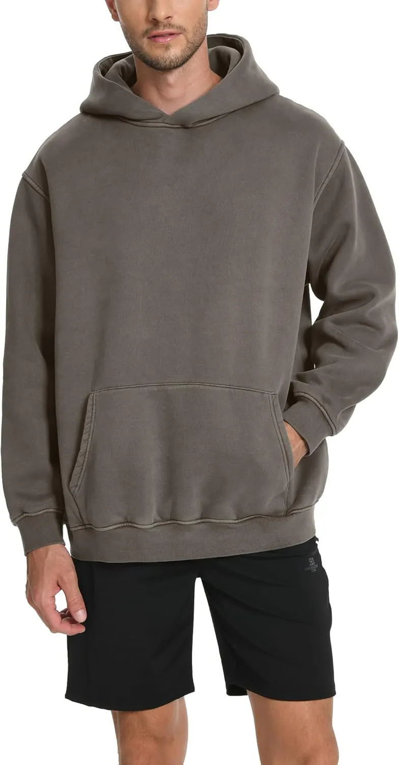 Hatant Hoodies for Men Heavyweight Fleece Sweatshirts Mens Acid Wash Athletic Hoodie Oversized Matching Pullover for Couples