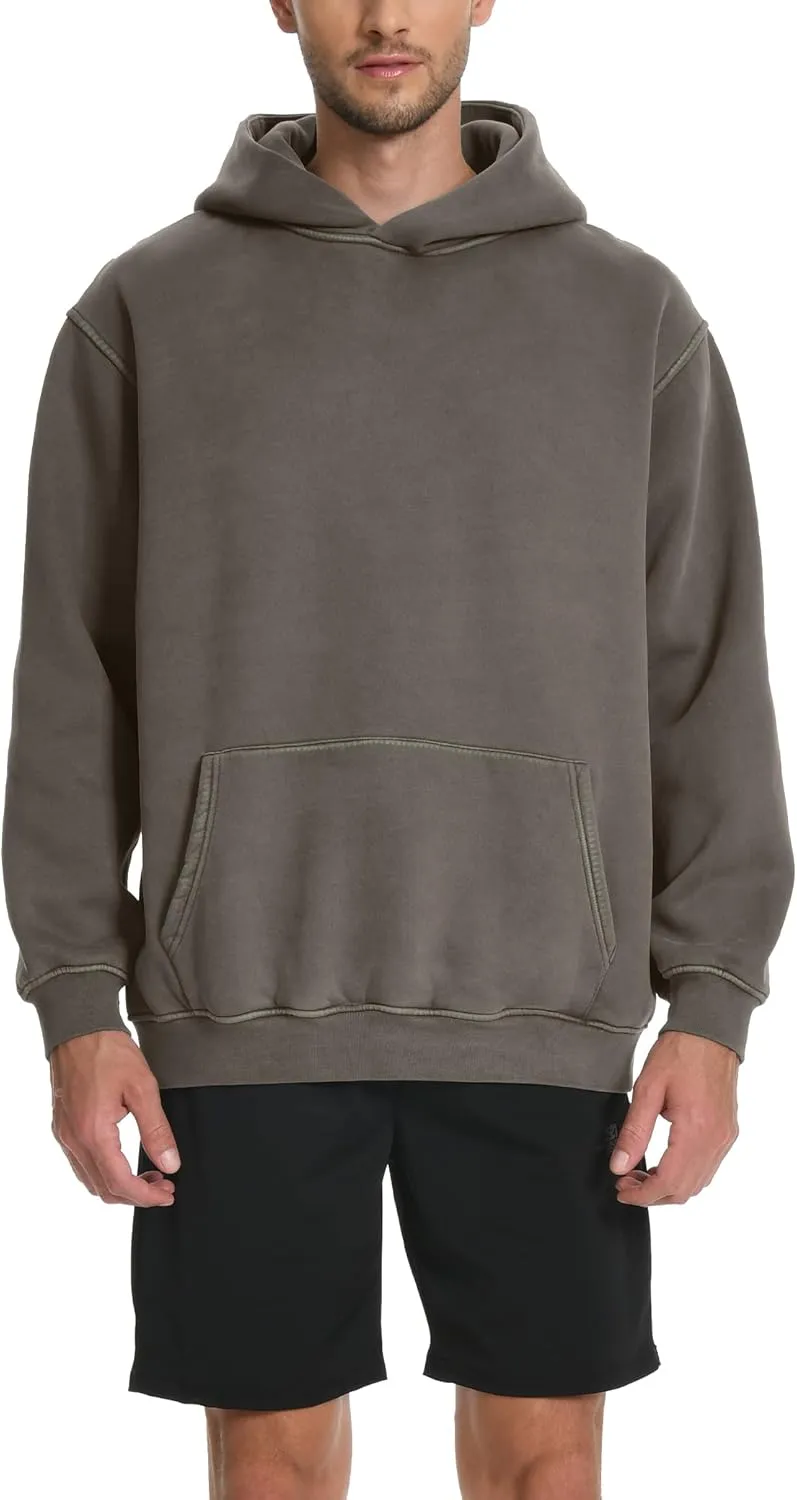 Hatant Hoodies for Men Heavyweight Fleece Sweatshirts Mens Acid Wash Athletic Hoodie Oversized Matching Pullover for Couples
