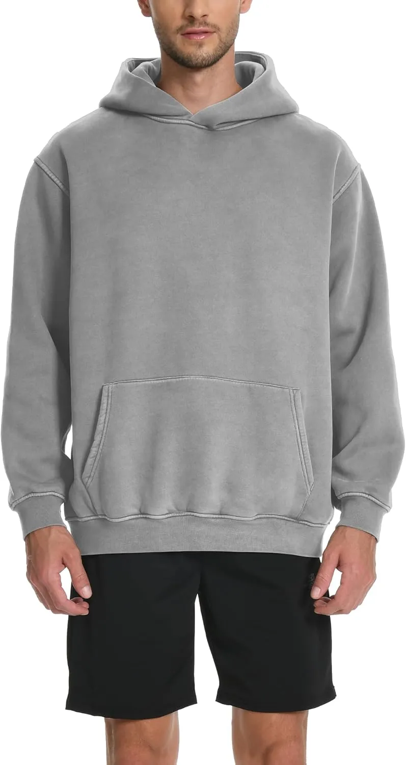 Hatant Hoodies for Men Heavyweight Fleece Sweatshirts Mens Acid Wash Athletic Hoodie Oversized Matching Pullover for Couples