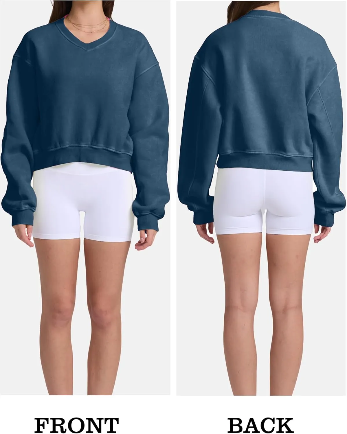 Hatant Sweatshirt for Women Acid Wash Athletic Hoodie Heritage Fleece V-neck Long Sleeve Hoodie Fleece Women Sweatshirt
