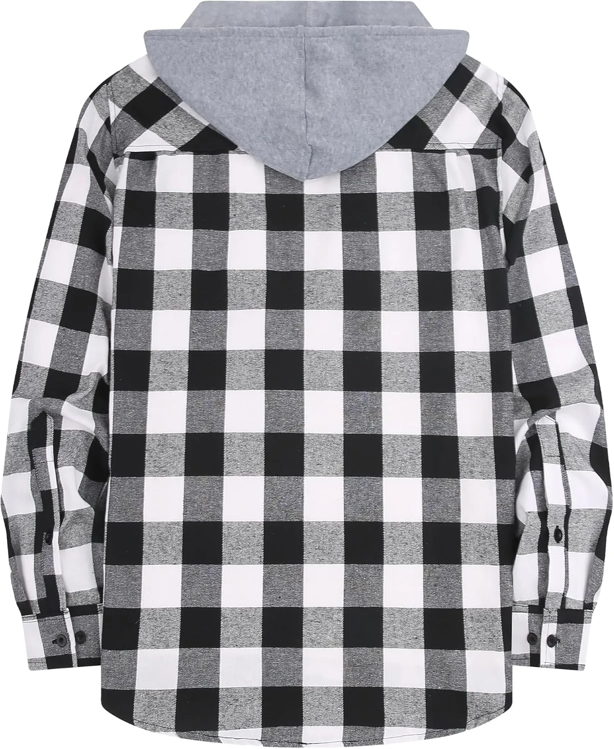 Hooded Flannel Shirt for Men, Lightweight Flannel Jacket Long Sleeve Plaid Causal Button Down Shirts with Pocket