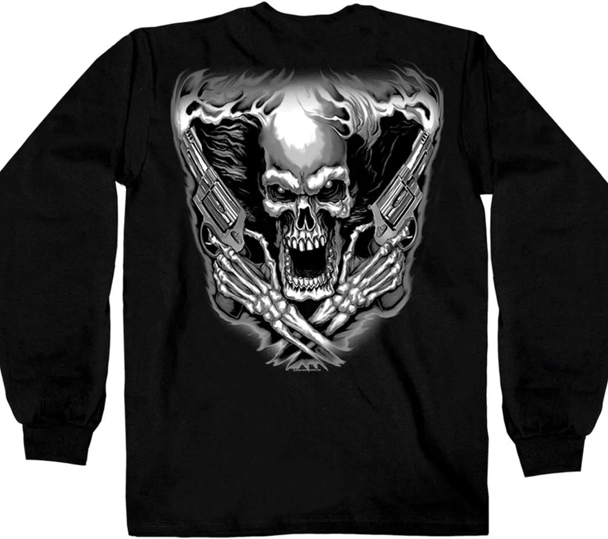 Hot Leathers Black Assassin Double Sided Long Sleeve T-Shirt