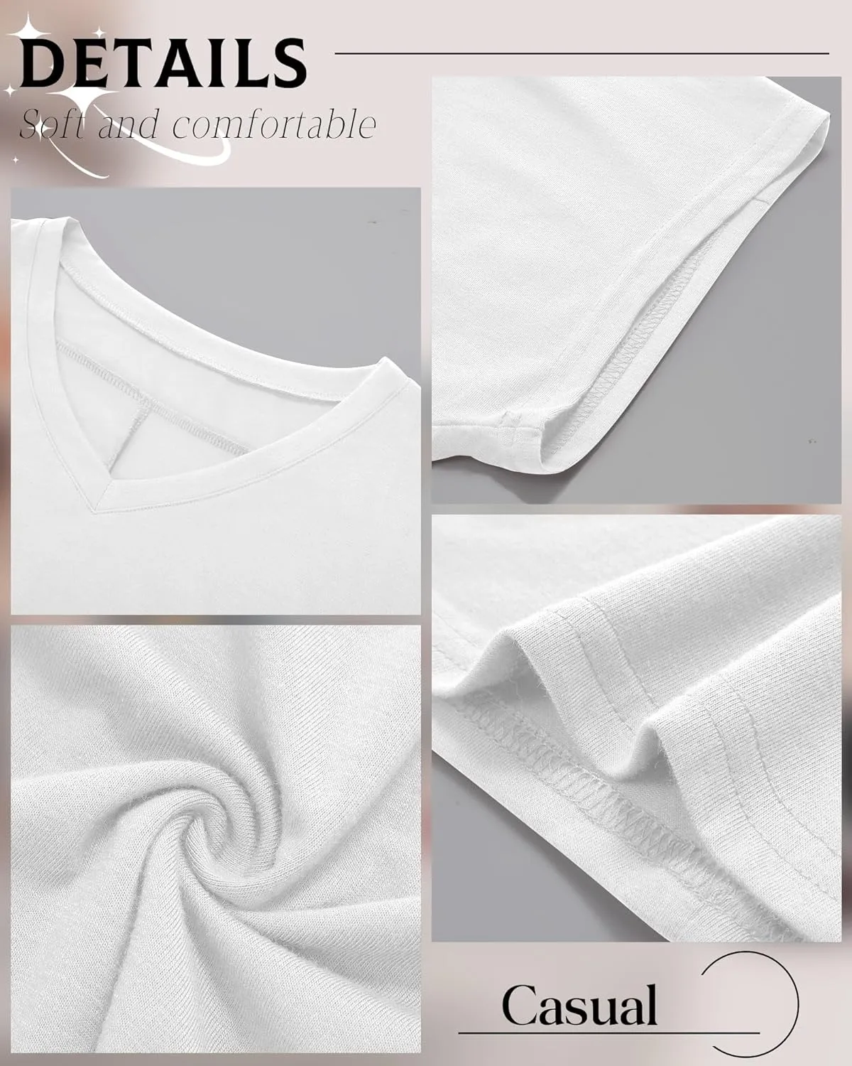 Huukeay 3 Pack Oversized T Shirts for Women Short Sleeve Crop Tops V Neck Irregular Hem Baggy Cropped Tees