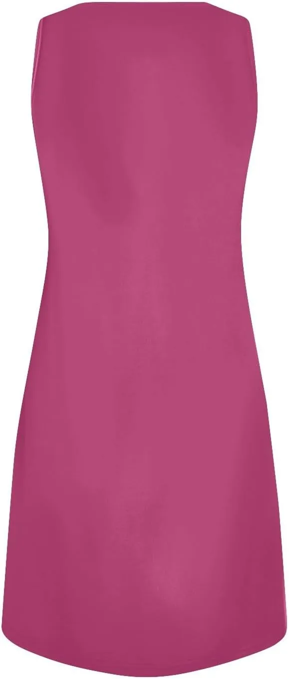 HXHYQKP Sun Dresses for Women 2025 Vacation Summer Casual Sleeveless Tank Dress Beach Cover Ups Trendy Midi Sundress