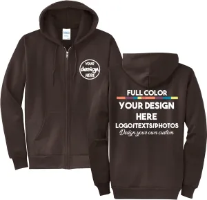 INK STITCH Unisex Pc78zh Custom Printing Front and Back Core Hoodie Zip Up Sweatshirts