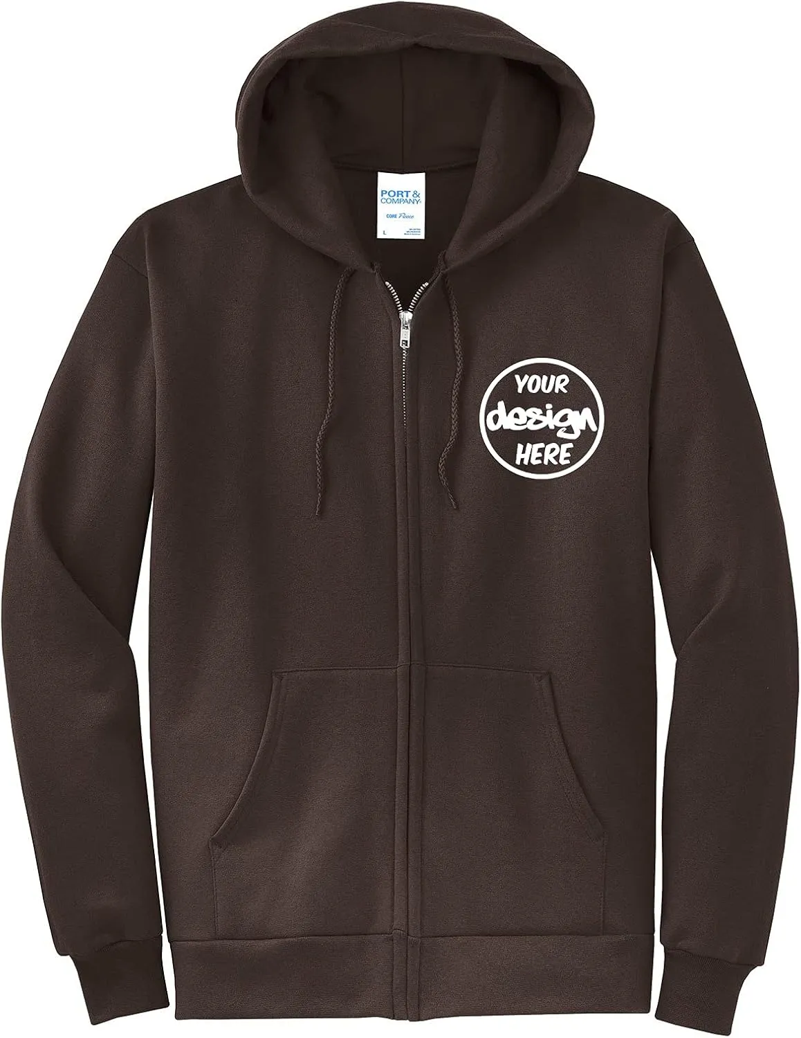 INK STITCH Unisex Pc78zh Custom Printing Front and Back Core Hoodie Zip Up Sweatshirts
