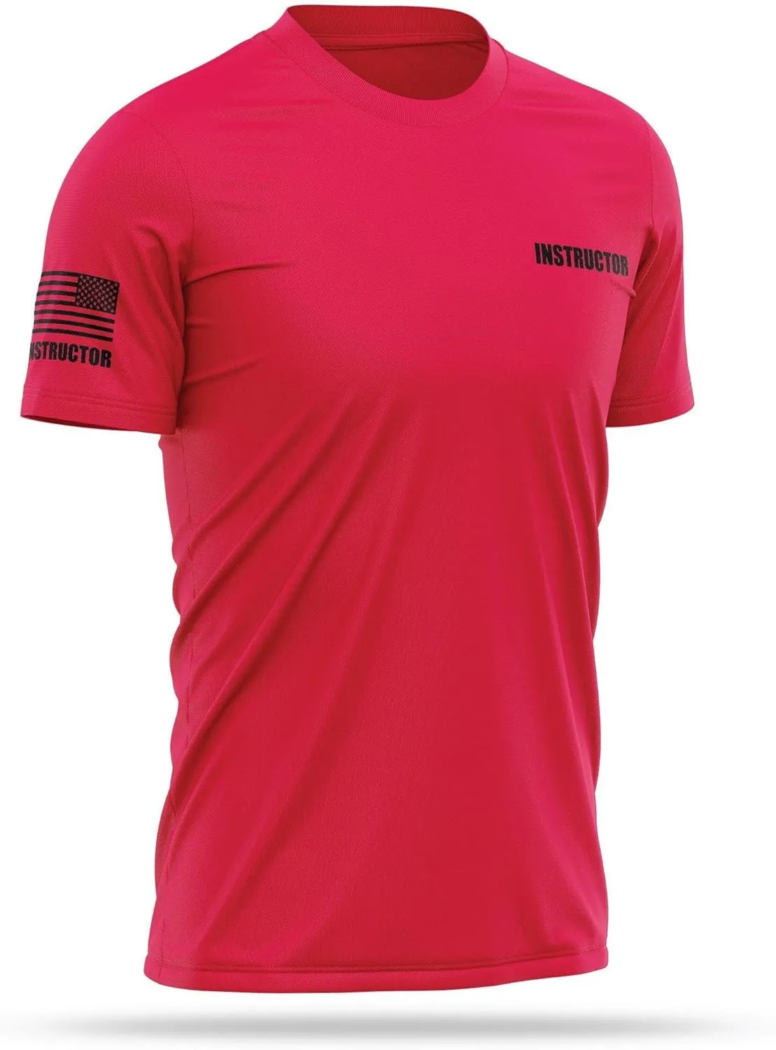 Instructor Utility Shirts for Men | USA Patriotic Lightweight Tee | Micro Polyester, Moisture-Wicking Quick-Dry Comfort.