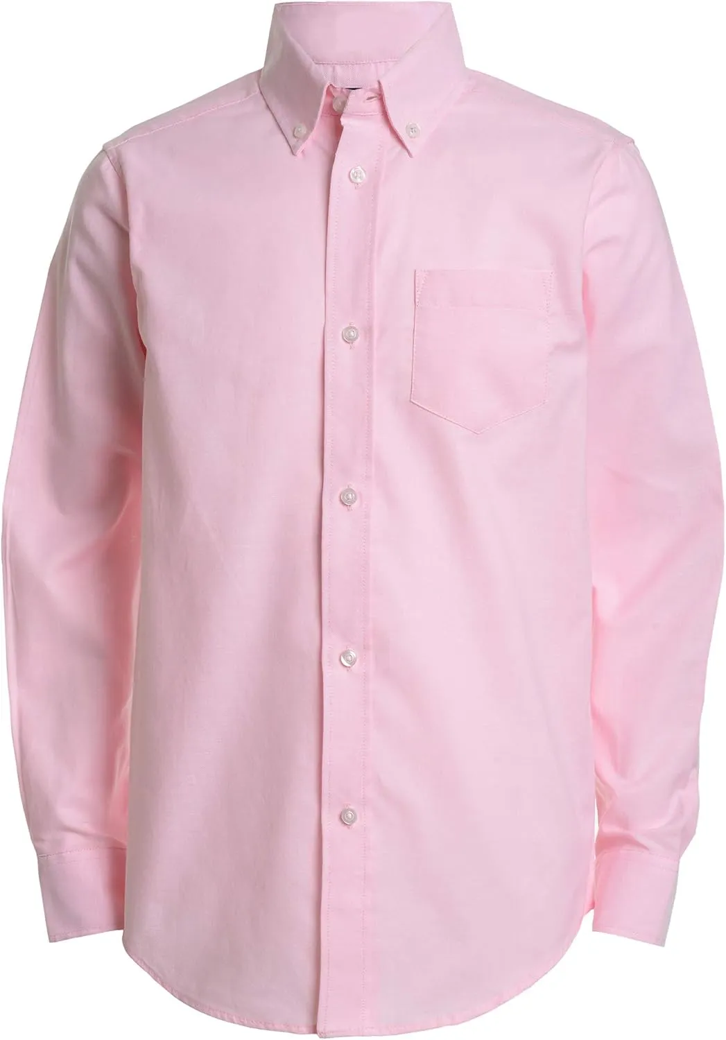 IZOD Boys' Long Sleeve Solid Button-Down Collared Oxford Shirt with Chest Pocket