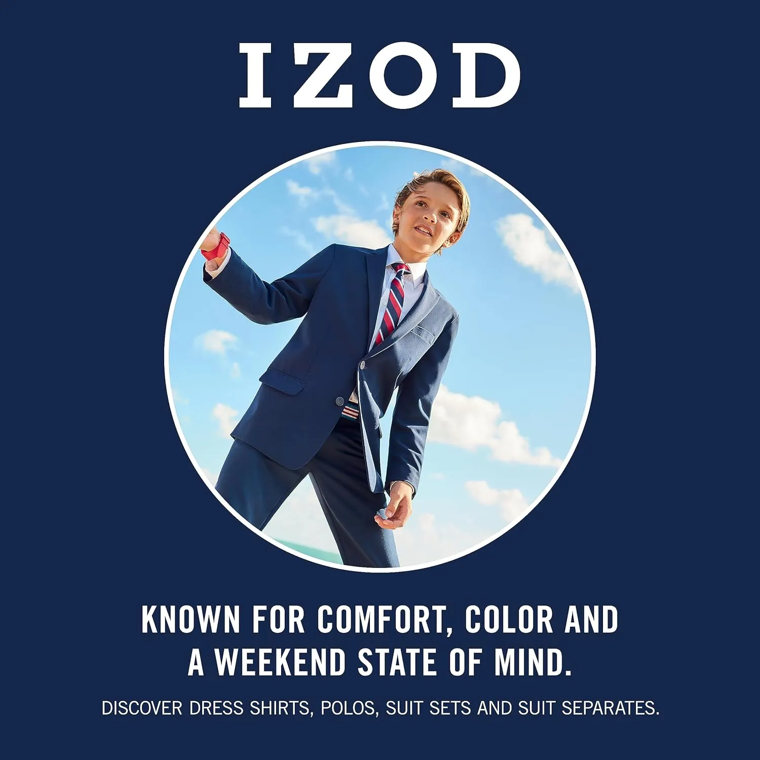 IZOD Boys' Long Sleeve Solid Button-Down Collared Oxford Shirt with Chest Pocket