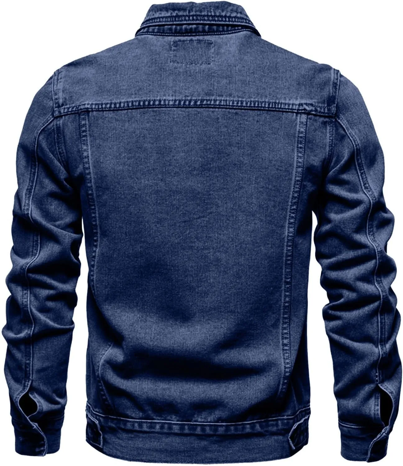 Jean Jacket For Men, Men'S Casual Workwear Long Sleeve Lapel Collar Denim Jacket Loose Multi Pocket Coat
