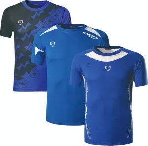 jeansian Men's 3 Packs Athletic Quick Dry Fit Short Sleeve Sport T-Shirt Tshirts Tee Shirt Tennis Golf Bowling LSL182