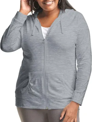 Just My Size Women's Full Zip Slub Hoodie Plus Size