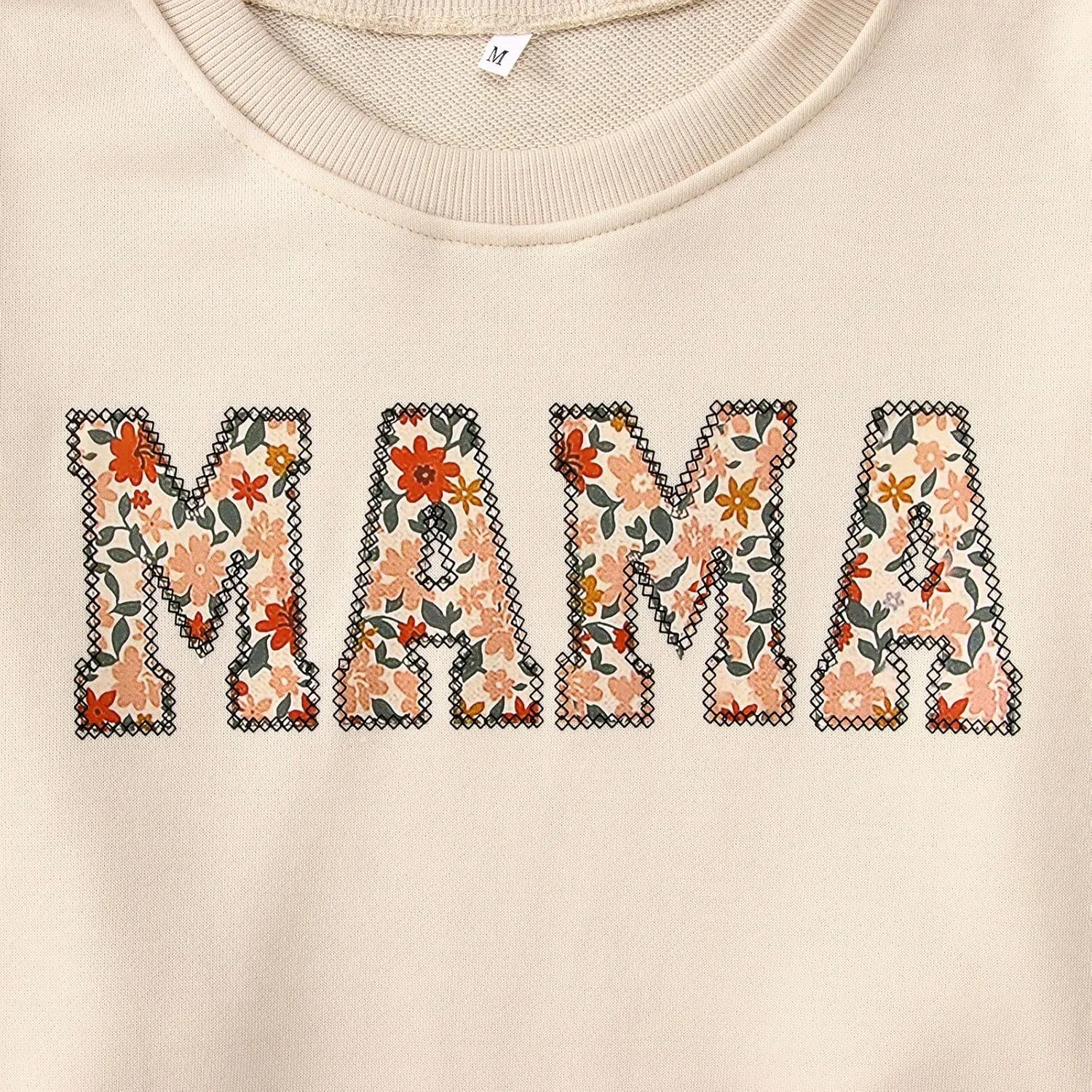 KEKEMI Mama Sweatshirt For Women Crewneck Mama Letter Print Pullover Tops Long Sleeve Mom Life Shirts Casual MAMA Graphic Top