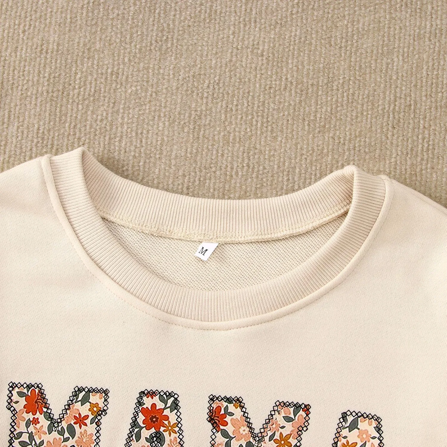 KEKEMI Mama Sweatshirt For Women Crewneck Mama Letter Print Pullover Tops Long Sleeve Mom Life Shirts Casual MAMA Graphic Top